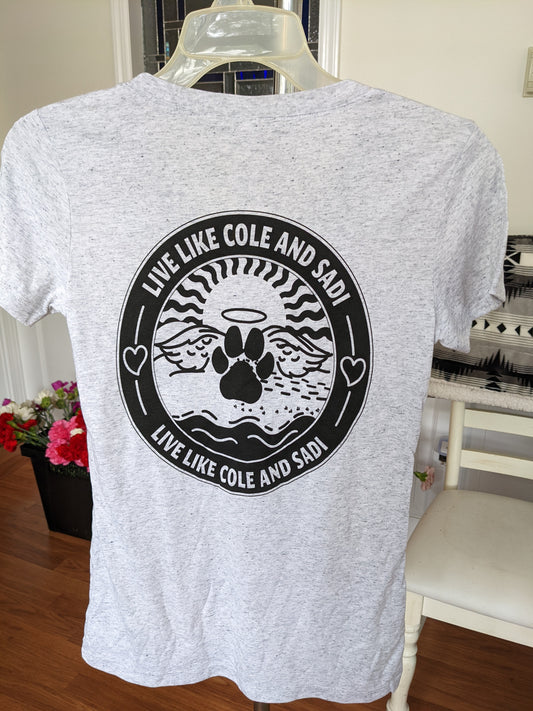 NEW and LIMITED Live Like Cole and Sadi Light Grey Cotton Tee Shirt